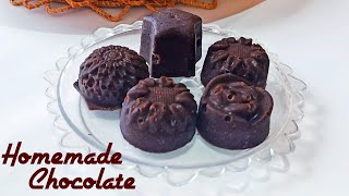Homemade Chocolate Recipe Without Butter Only 4 Ingredients | How To Make Chocolate At Home |Dessert