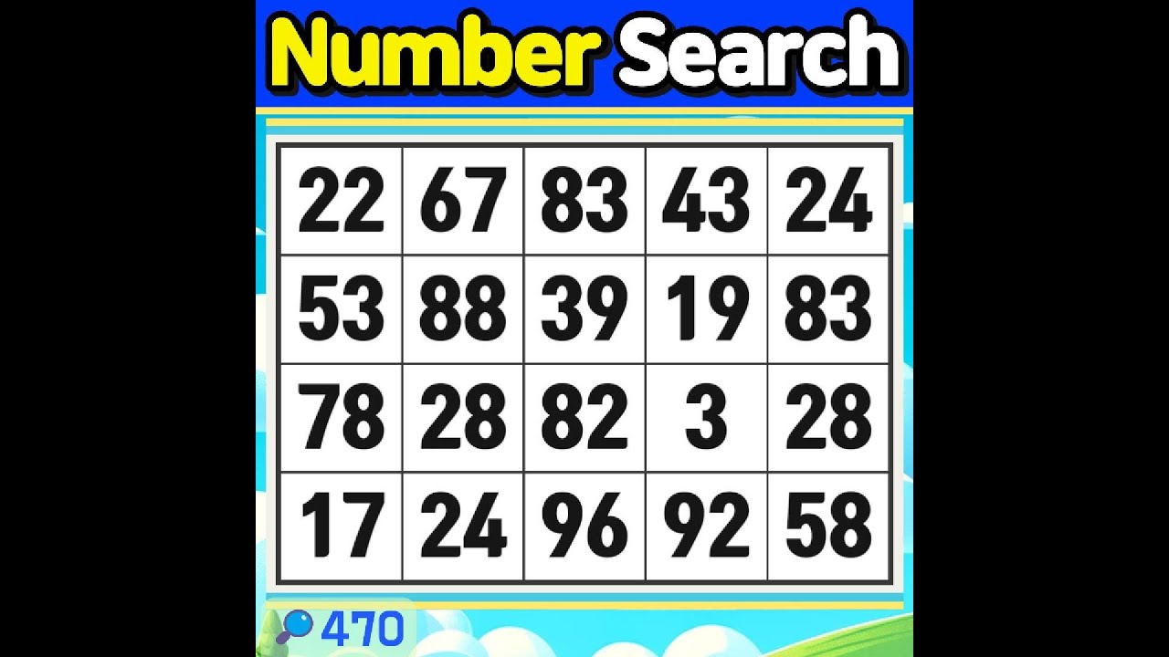 Number Search #470 Try a fun quiz!【Match | brain game  |  puzzle 】