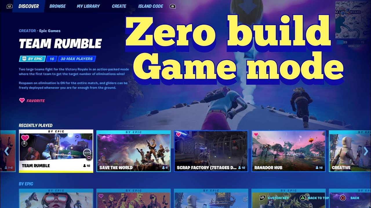 Talking about Team Rumble zero build in Fortnite game mode YouTube