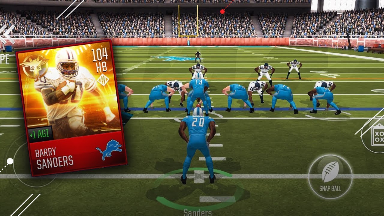 104 GOAT BARRY SANDERS! MADDEN MOBILE 18 GAMEPLAY YouTube