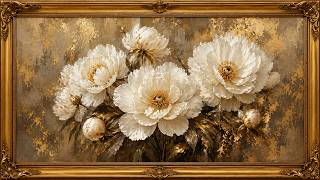 Soft Floral Elegance 🌸 Luxury Gold Frame Wall Art for Relaxing Spaces | HD Decor Video screenshot 2