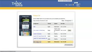 Think Central: Student View for Assessments (GoMath & Journeys)