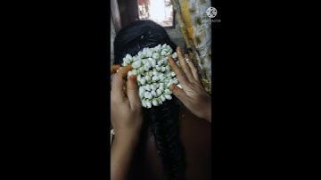 Thumbnail of simply hair style with Jasmine flowers disn😍