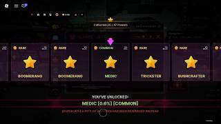 Opening 70 Power Rolls with 255% Luck