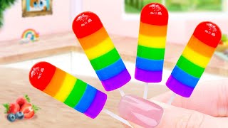 Tasty Rainbow Jelly Making 🌈 How To Make Miniature Jelly Dessert Recipe 🥤 Min Cakes