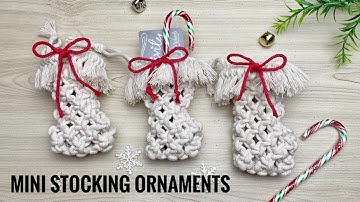 Macrame Christmas Stocking Ornament