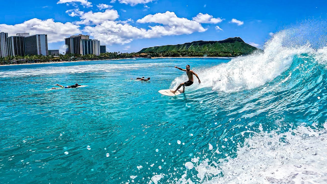 kuanoo☺︎surf WAIKIKI TURNS ON | First Big Summer Swell ft. Nobu | RAW POV