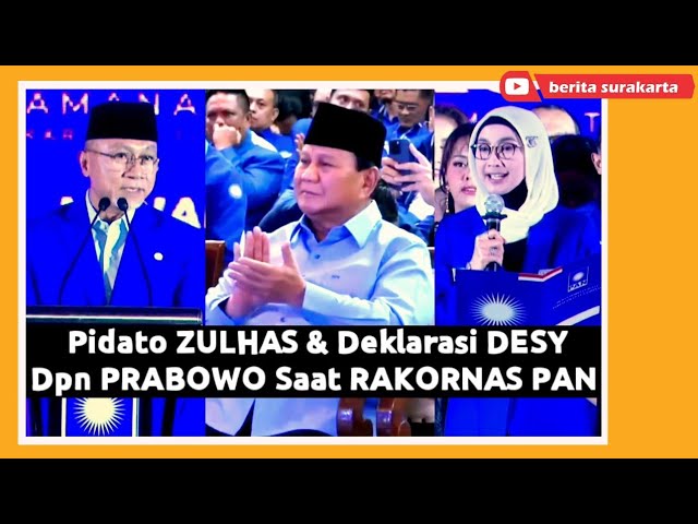 Di Depan PRABOWO, Desy Ratnasari Pimpin DEKLARASI Dukung ZULHAS di RAKORNAS PAN class=