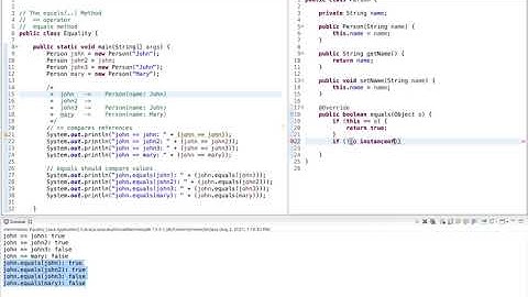 Java Tutorial: The Equals Method