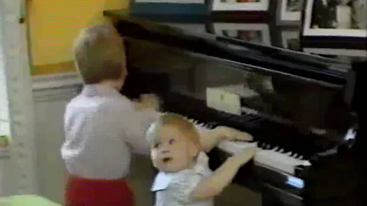 Prince William & Harry Playing The Piano - 1985
