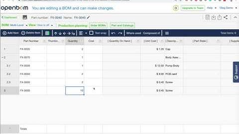 OpenBOM Parent-Child Relationships Management