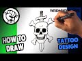 How to Draw AMAZING Skull Sword Drawing - Draw Tattoo Art - Drawing Step by Step for Beginners