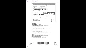 PEARSON EDEXCEL AS ENGLISH LANGUAGE PAPER 1 2023 (8EN0/01: Language: Context And Identity)