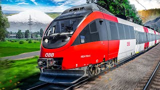 TSW 4: S-Bahn-Fahrt durch die wunderschönen Alpen! S-Bahn Vorarlberg ÖBB 4024  | Train Sim World 4