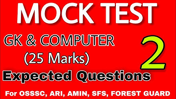 OSSSC Combined exam important question//osssc mock test for ari,amin,SFS, forest guard,excise