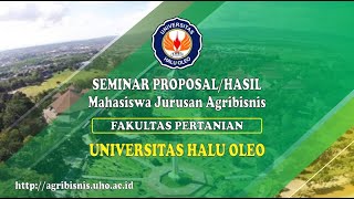 [LIVE] Seminar Hasil Mahasiswa Jurusan Agribisnis