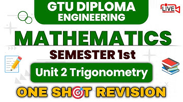 GTU Diploma Exam 2025 | One Shot Revision | Unit 2 Trigonometry | IMP Question 2025