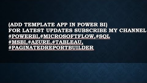 how to add template apps to power bi