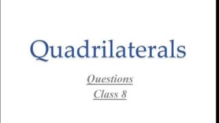How to solve Quadrilateral angles problems | class8 Maths