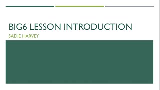 Big6 Lesson Introduction