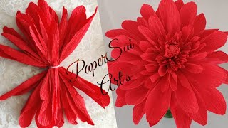 Handmade Giant Crepe paper flower for room decoration, Flores de papel crêpe dahlia@PaperSaiarts