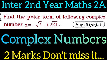 polar form of complex Number@maths naresh eclass
