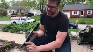 How to sharpen a lawnmower blade