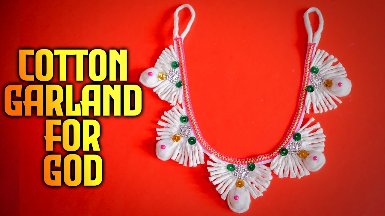 Cotton garland for God DIY Cotton Garland Making at Home gejje