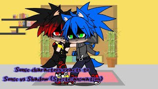 Sonic characters reacts to Sonic vs Shadow (Sprite Animation)