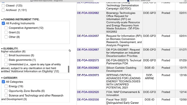 How to Find Federal Grants on Grants.gov