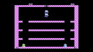 Bubble Bobble . Stage 1 . Two Players . Co-Op (NES) Played by Zeni & Frezhor