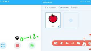 Apple catcher game using scratch language in mBlock app