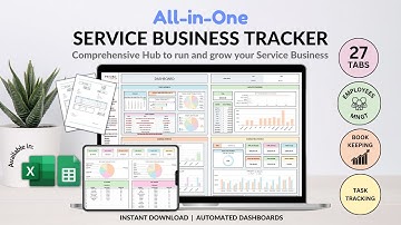 All-in-One Service Business Tracker Tutorial - Bookkeeping/Orders/Invoice/Inventory tracker/Employee