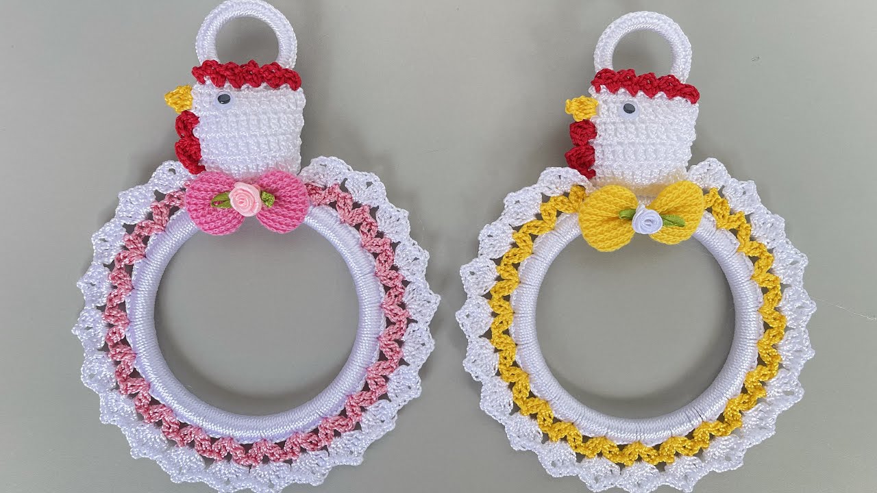 Porta pano de prato galinha em crochê rápido ,facil,econômico