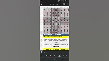 #Shorts The Hindu Sudoku 2-Star Solution | 18.12.2022 | Difficulty Level ★★