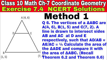 Class 10 Ex-7.4 Q 6 | Method 1 | Coordinate Geometry | Chapter 7 | Math | NCERT Solution | CBSE