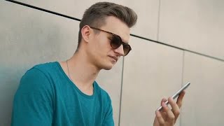 Happy Guy Talking On Phone Stock Video