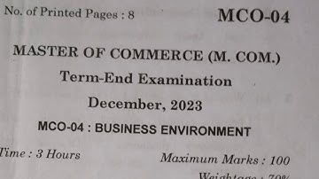 (Hindi )MCO4 BUSINESS ENVIRONMENT/QUESTION PAPER DECEMBER 2023