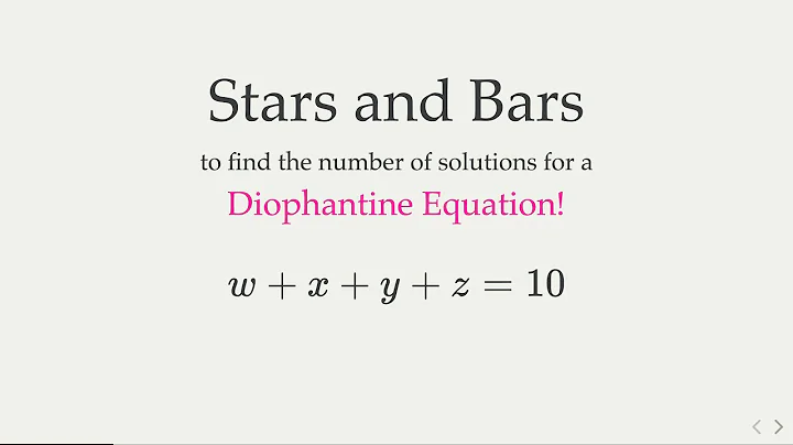 Stars-and-Bars to Find the Number of Solutions of a Diophantine Equation!
