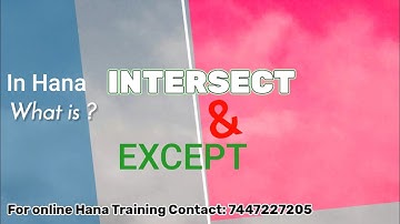 Intersect||Except -SAP HANA