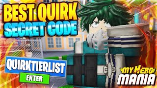 New Codes] Best Quirk in My Hero Mania Tier list! (Strongest