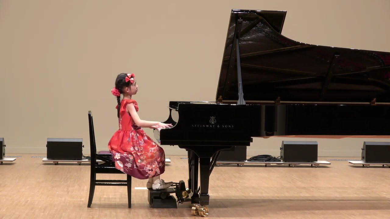 Aine (10) plays Beethoven piano sonata Op.14-2, Chopin impromptu Op.29-1, Prokofiev ‘Harp’