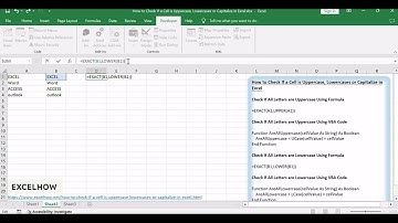How to Check If a Cell is Uppercase, Lowercases or Capitalize in Excel