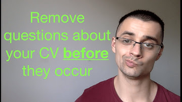 Remove questions about your CV before they occur