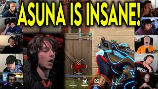 Valorant Streamers React To 100T Asuna Insane 1v2 CLUTCH Against KRU In VCT