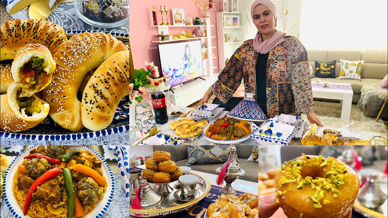 طاولة رمضان 16🌙دويدة مفورة بالدوارة واللحم-خبز محشي -شربة حوت- تحلية السهرية يويو هشوش يذوب في الفم