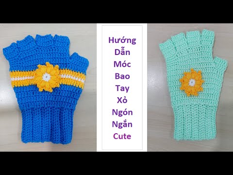 Bao Tay Xỏ Ngón - #9.[Easy crochet Finger gloves]/Hướng dẫn móc Bao Tay Xỏ Ngón siêu cute p1