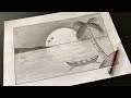 Hướng dẫn vẽ tranh phong cảnh bằng bút chì | How to draw simple scenery with pencil