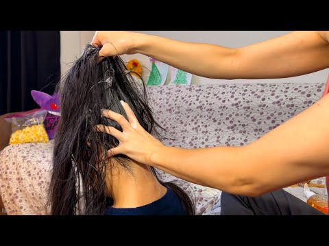 ASMR This Shampoo Technique Will NAPE SCRATCH + SCRUB Your Stress Away! Feat Olive Oil Shaker Bottle