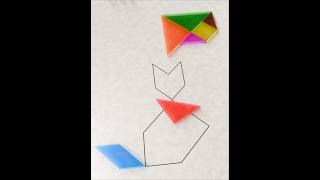 Tangram Puzzle Challenge #1 Create a Cat! #satisfying #puzzles